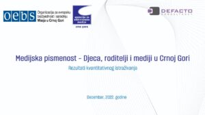 Istraživanje: Medijska pismenost – djeca, roditelji i mediji u Crnoj gori (decembar 2022.)